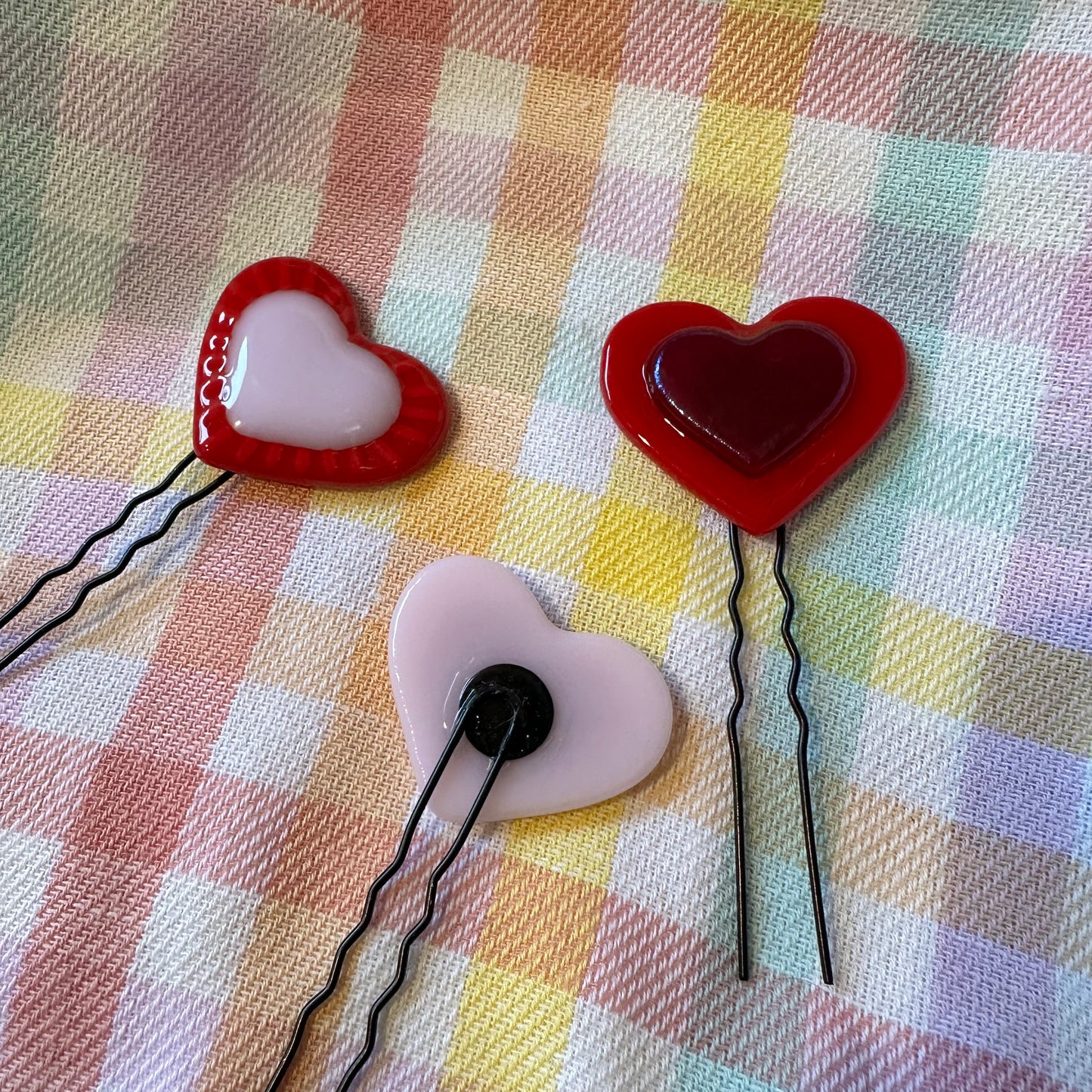 Heart Hair Pins ONE-OFF
