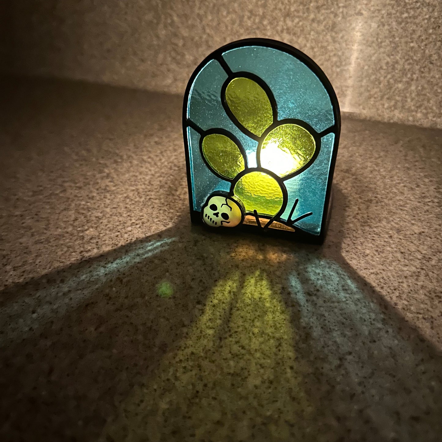 Turquoise Aqui Nomas Esperando candle holder