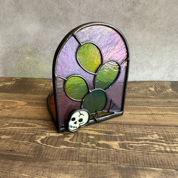 Neo-Lavender Aqui Nomas Esperando candle holder