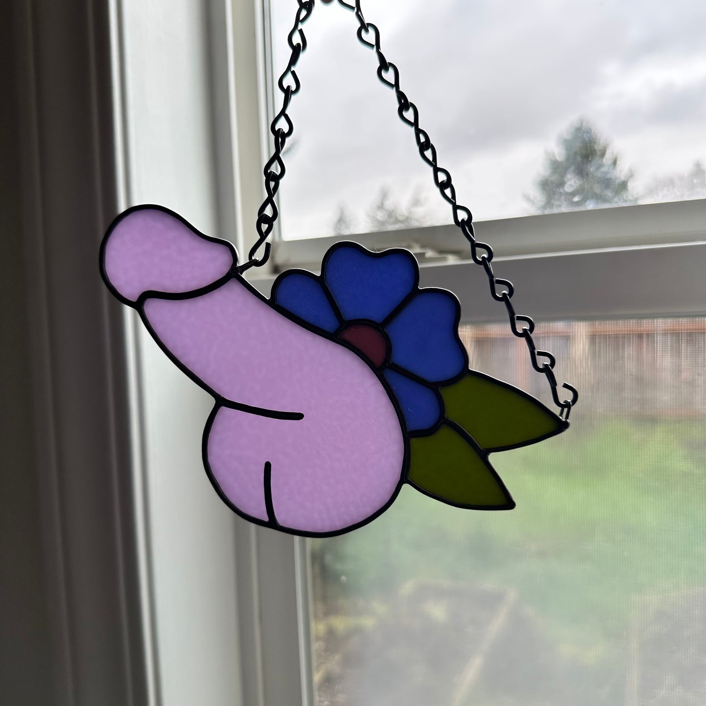 Neo-Lavender Flower Sniffer Suncatcher