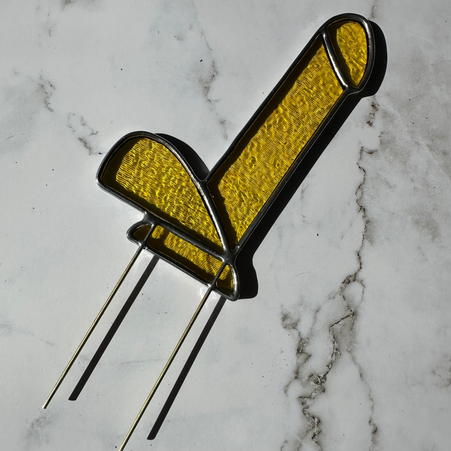 Dildo Planter Stake (Iridescent Yellow)