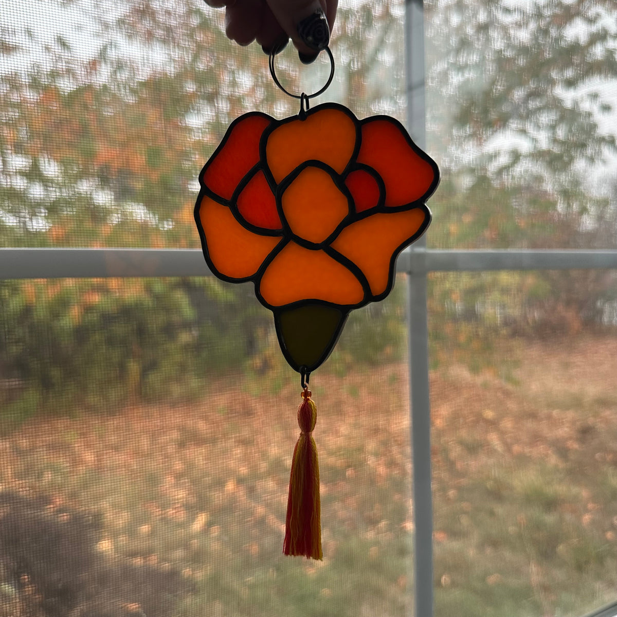 Opalescent Cempasuchil Sun Catcher