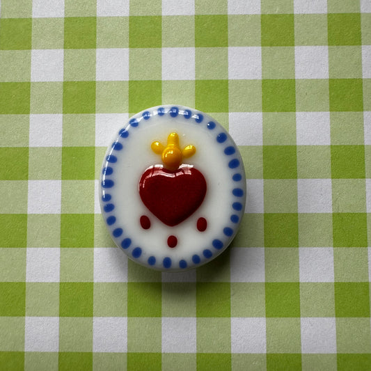 White Dotted Sacred Heart Cutie