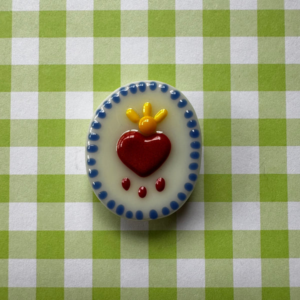 Cream Dotted Sacred Heart Cutie