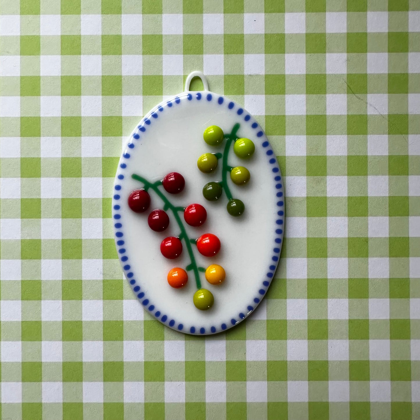 White Cherry Tomato Vine Cutie Plaque
