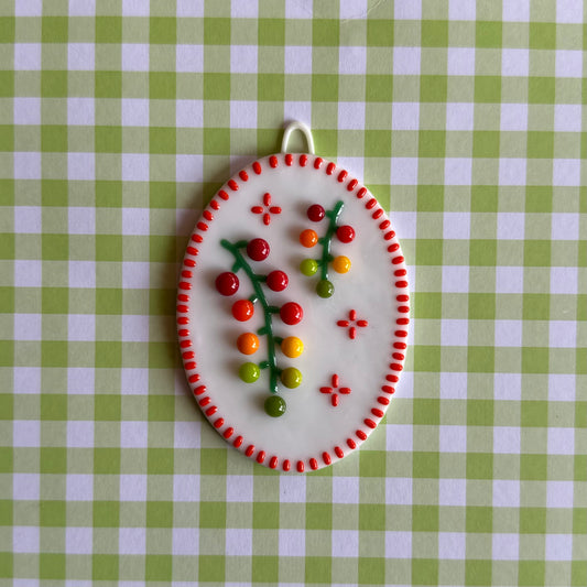Tomato Red Cherry Tomato Vine Wall Plaque