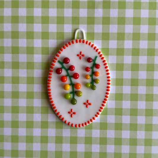 Orange Cherry Tomato Vine Wall Plaque