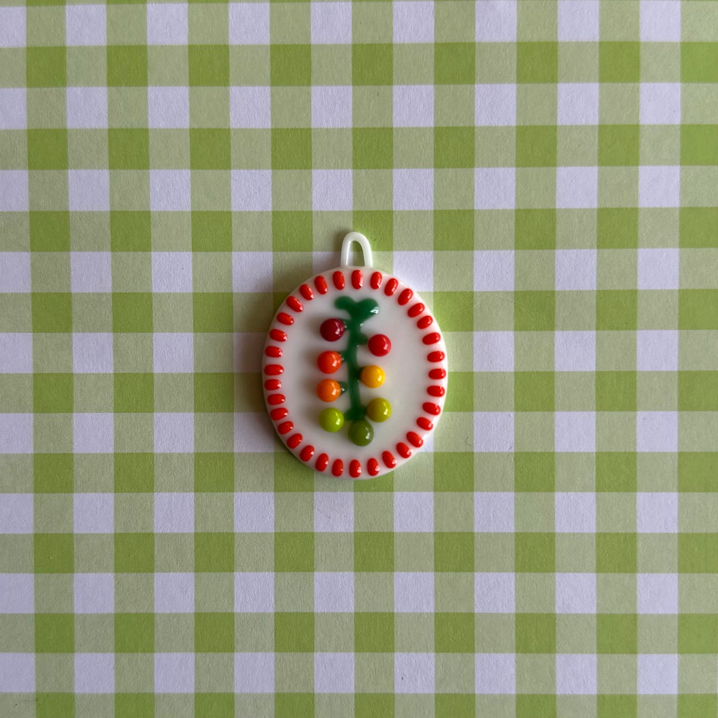 Tomato Red Cherry Tomato Vine Cutie Pendant