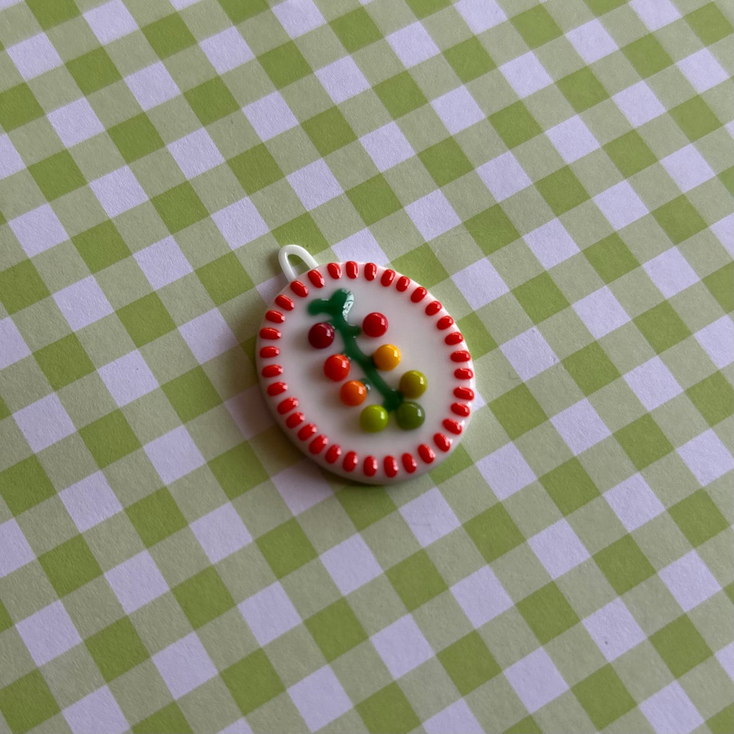 Tomato Red Cherry Tomato Vine Cutie Pendant