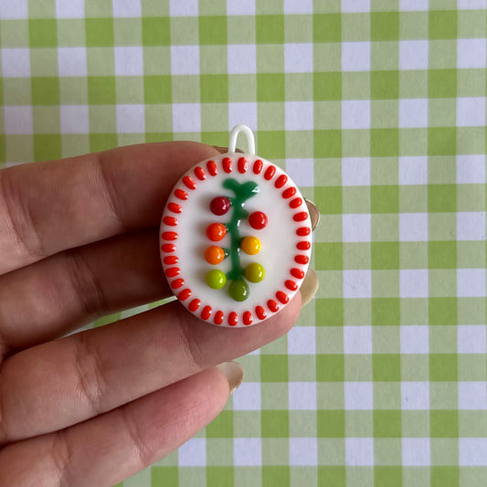 Tomato Red Cherry Tomato Vine Cutie Pendant