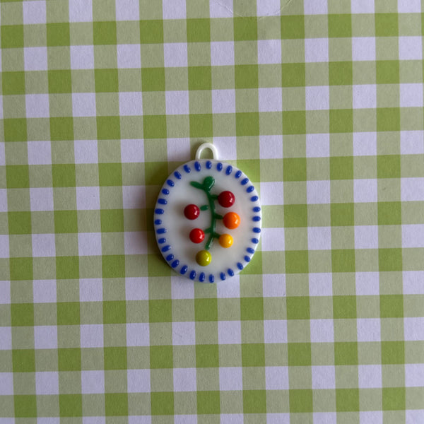 Cobalt Blue Cherry Tomato Vine Cutie Pendant
