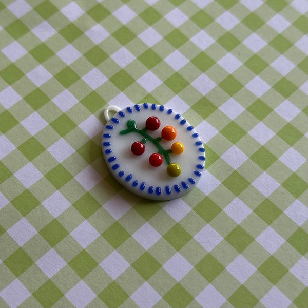 Cobalt Blue Cherry Tomato Vine Cutie Pendant