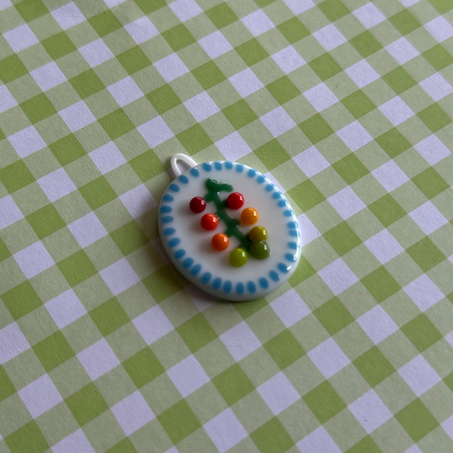 Light Cyan Blue Cherry Tomato Vine Cutie Pendant