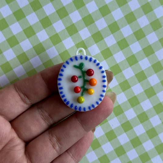 Cobalt Blue Cherry Tomato Vine Cutie Pendant
