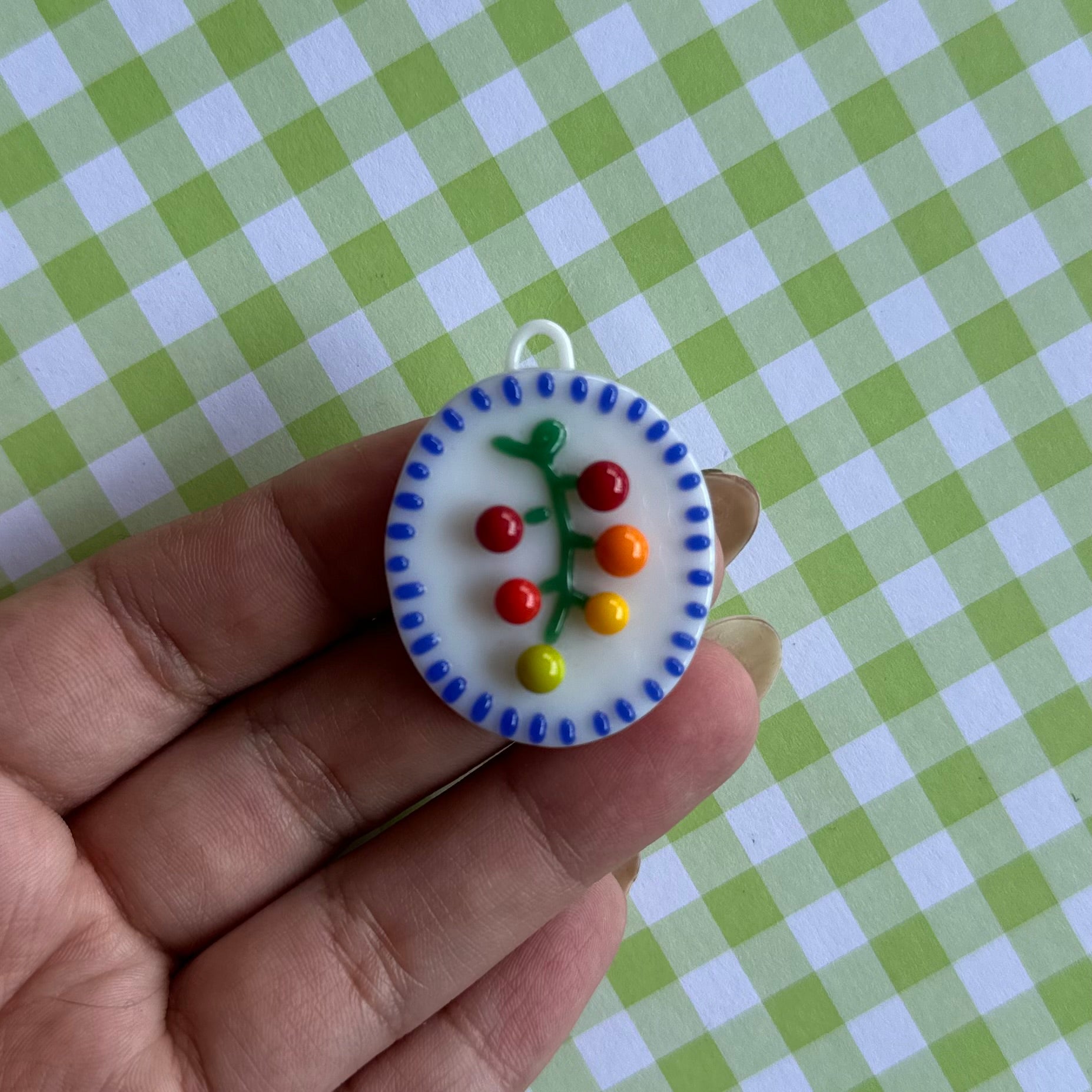 Cobalt Blue Cherry Tomato Vine Cutie Pendant