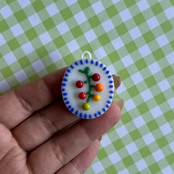 Cobalt Blue Cherry Tomato Vine Cutie Pendant