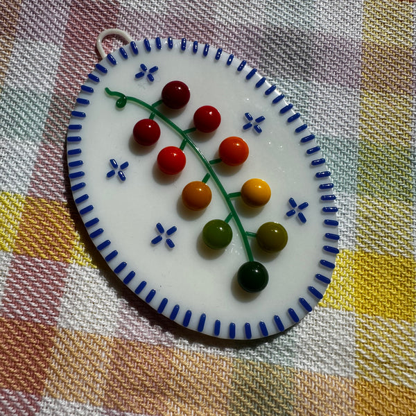 Cobalt Blue Cherry Tomato Vine Wall Plaque