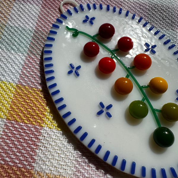 Cobalt Blue Cherry Tomato Vine Wall Plaque