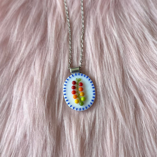 Cobalt Cherry Tomato Vine Cutie Necklace