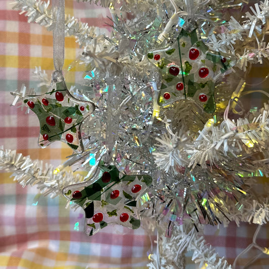 Holly Star Ornament