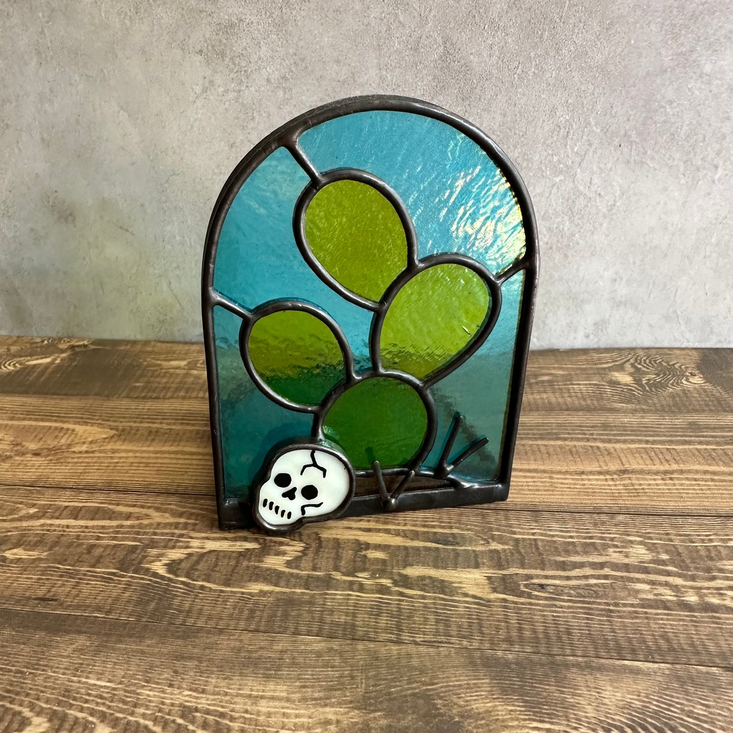 Turquoise Aqui Nomas Esperando candle holder