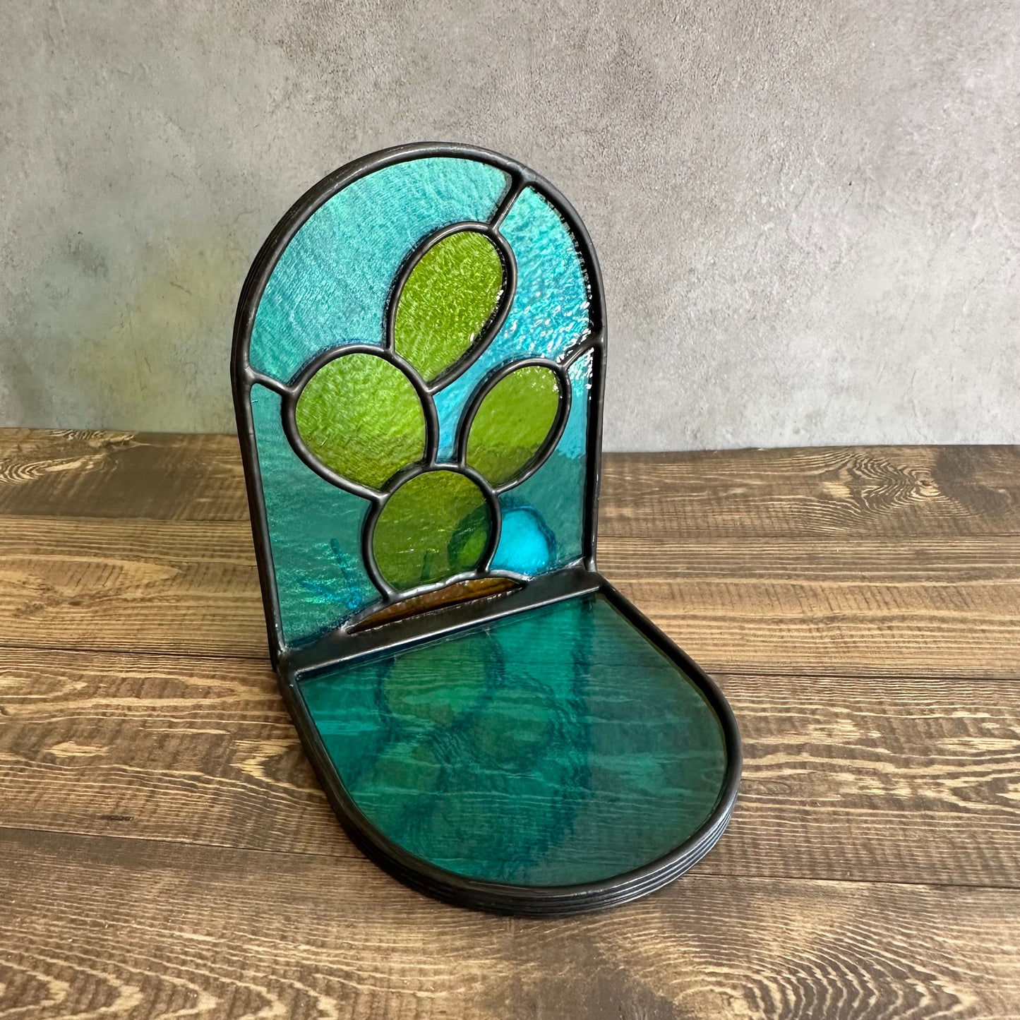 Turquoise Aqui Nomas Esperando candle holder