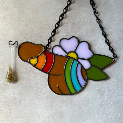 Butterscotch Drippy Rainbow Flower Sniffer
