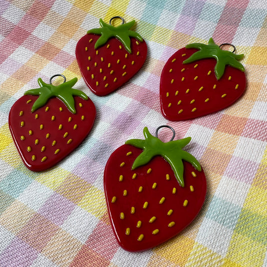Fused Strawberry Ornament