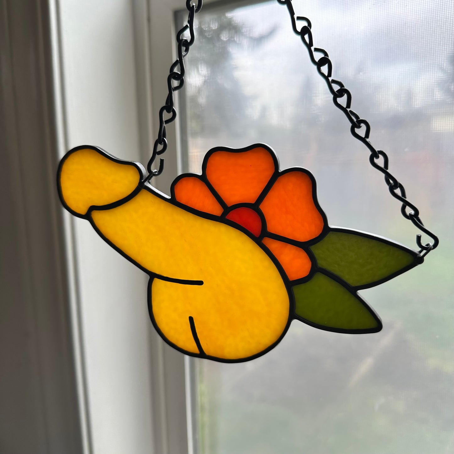 Marigold Flower Sniffer Suncatcher