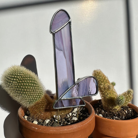 Dildo Planter Stake (Streaky Neo-Lavender)