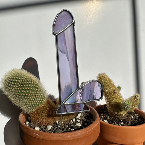 Dildo Planter Stake (Streaky Neo-Lavender)