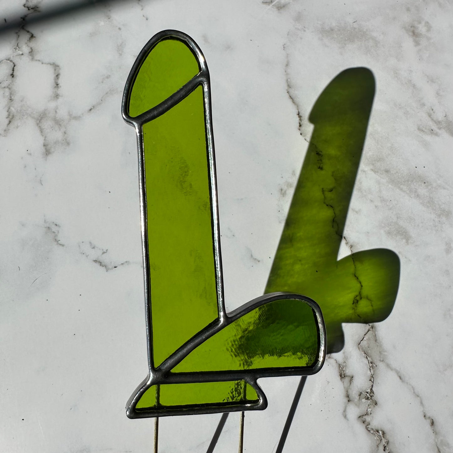 Dildo Planter Stake (Iridescent Green)