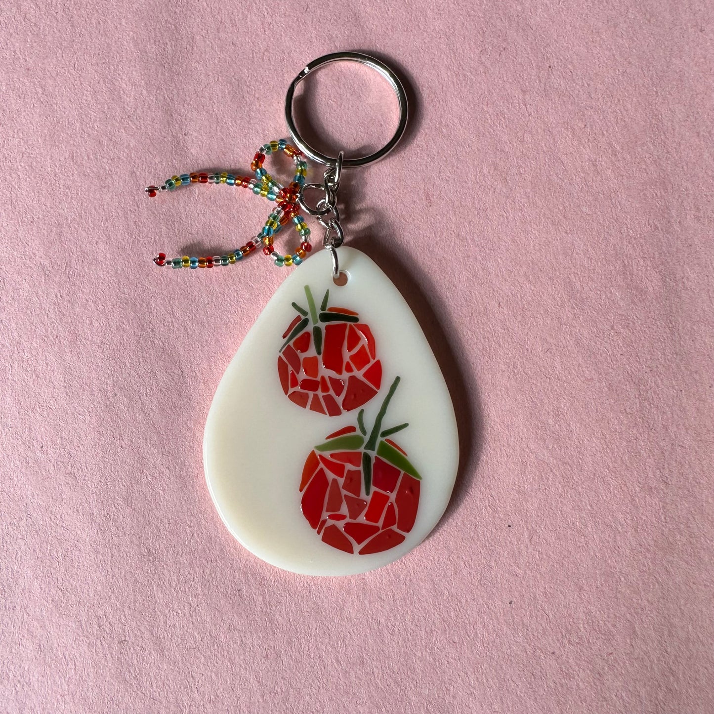 (A) Fused Mosaic Tomato Keychain