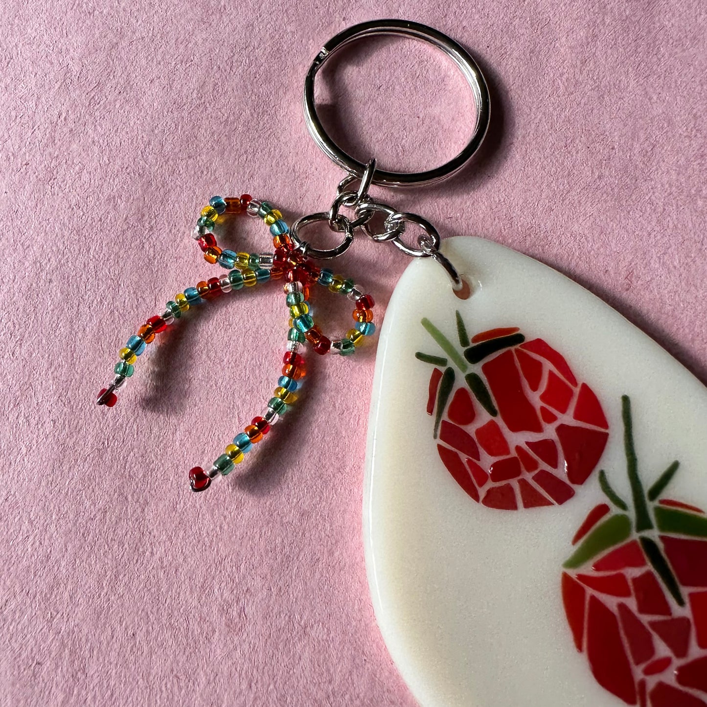 (A) Fused Mosaic Tomato Keychain