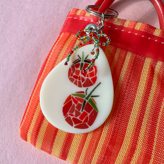 (A) Fused Mosaic Tomato Keychain