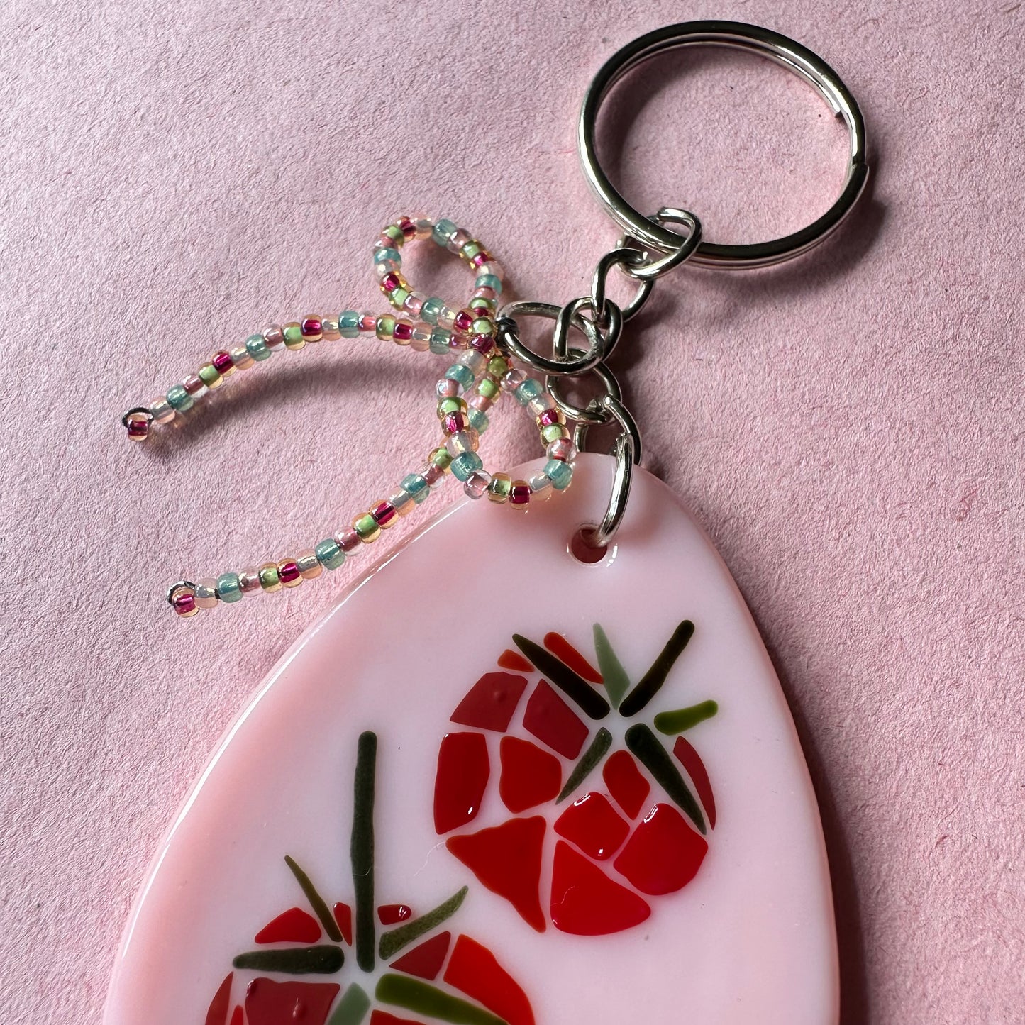 (D) Fused Mosaic Tomato Keychain