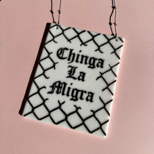White & Black (A) Chinga La Migra Sun Catcher