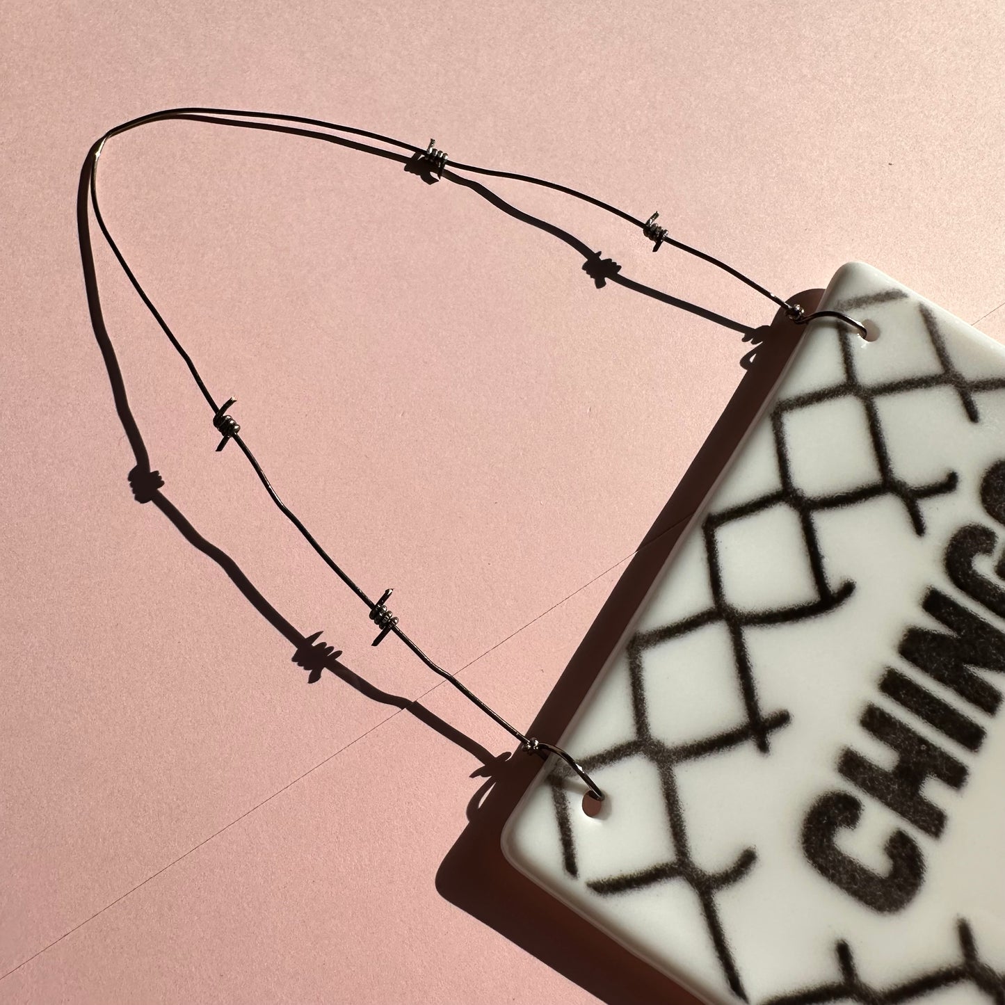Original Black & White Chinga La Migra Sun Catcher