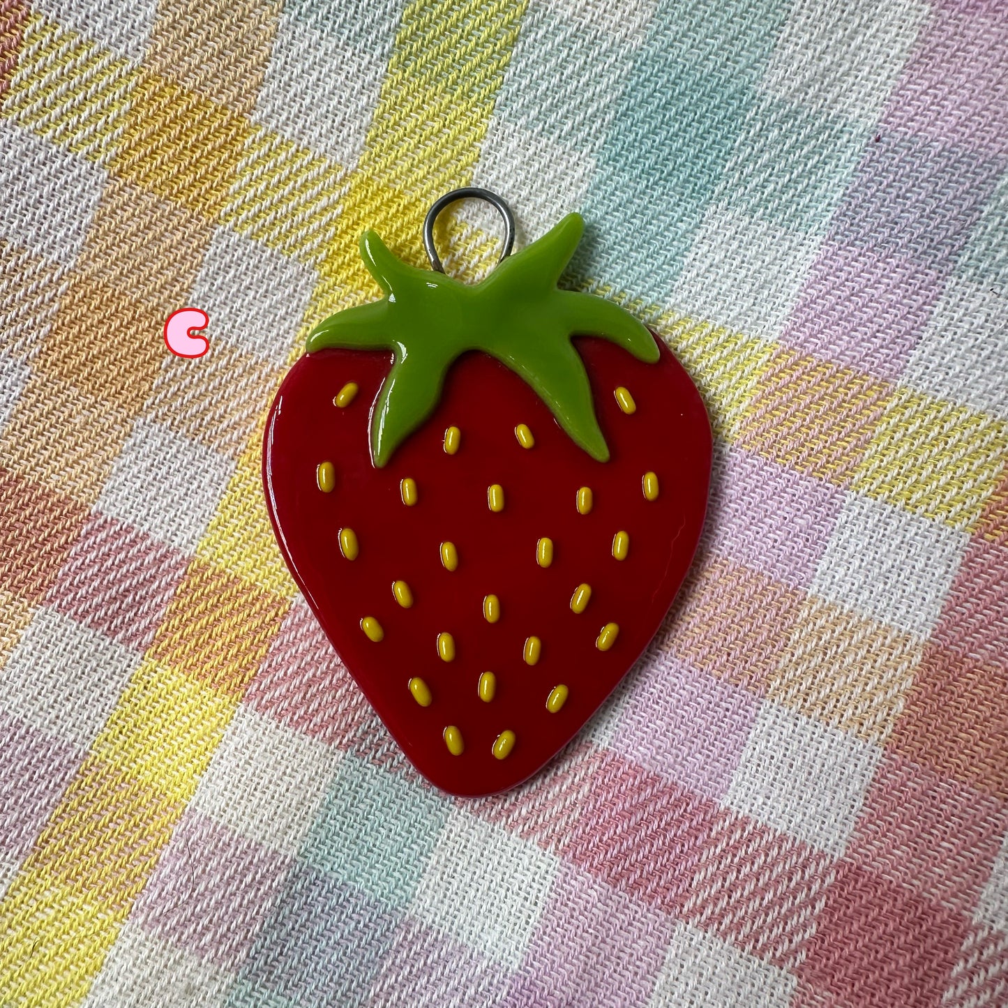Fused Strawberry Ornament